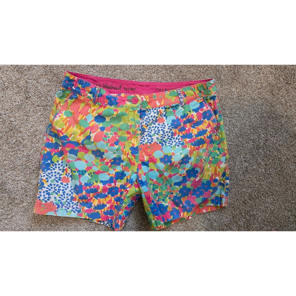 Talbots The Weekend Short Womens 8P Multi Color Floral Abstract Chino Shorts